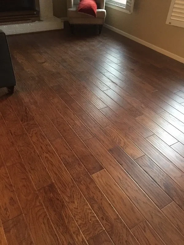 Hardwood flooring in living room interior