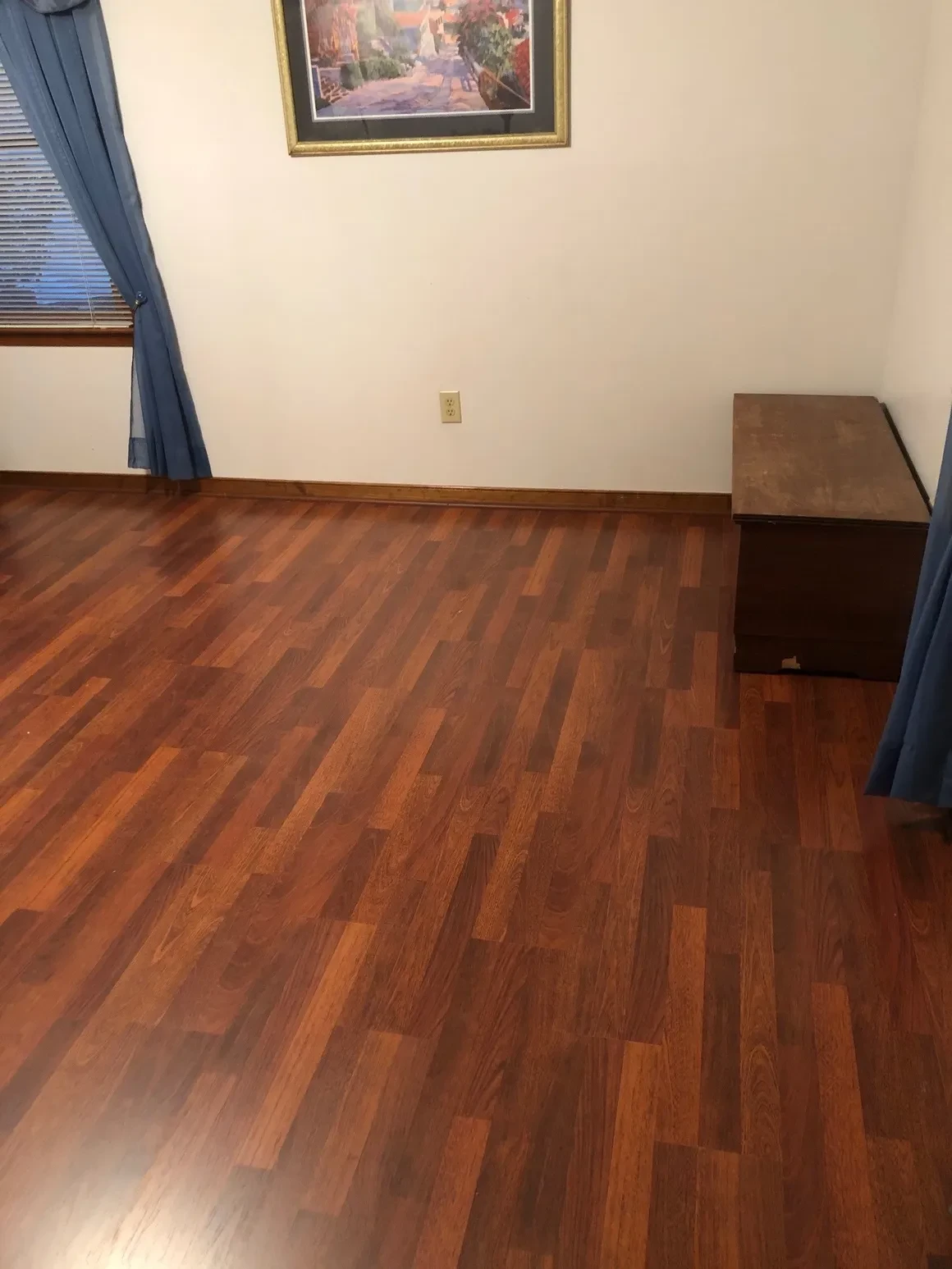 Empty room wooden floor furniture