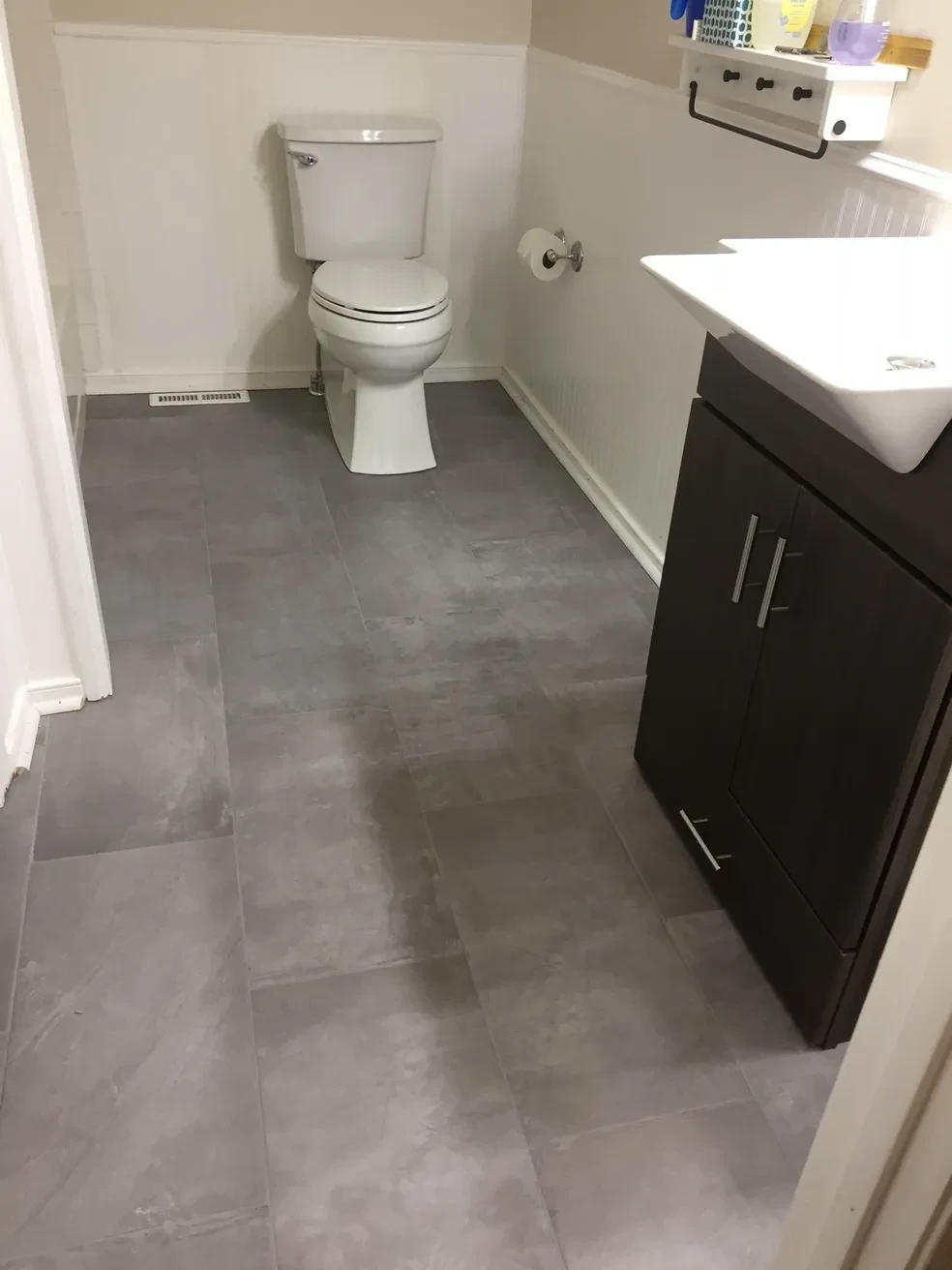 Modern bathroom with toilet and sink