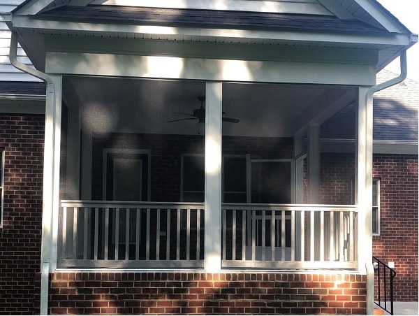 Rescreened railing porch project by CarpenTech Remodeling