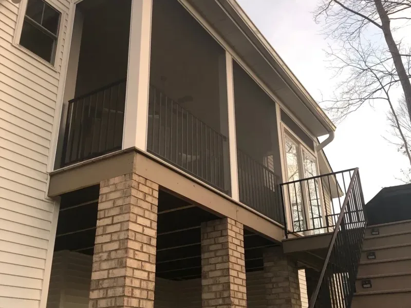 Screened porch deck outdoor room backyard residential